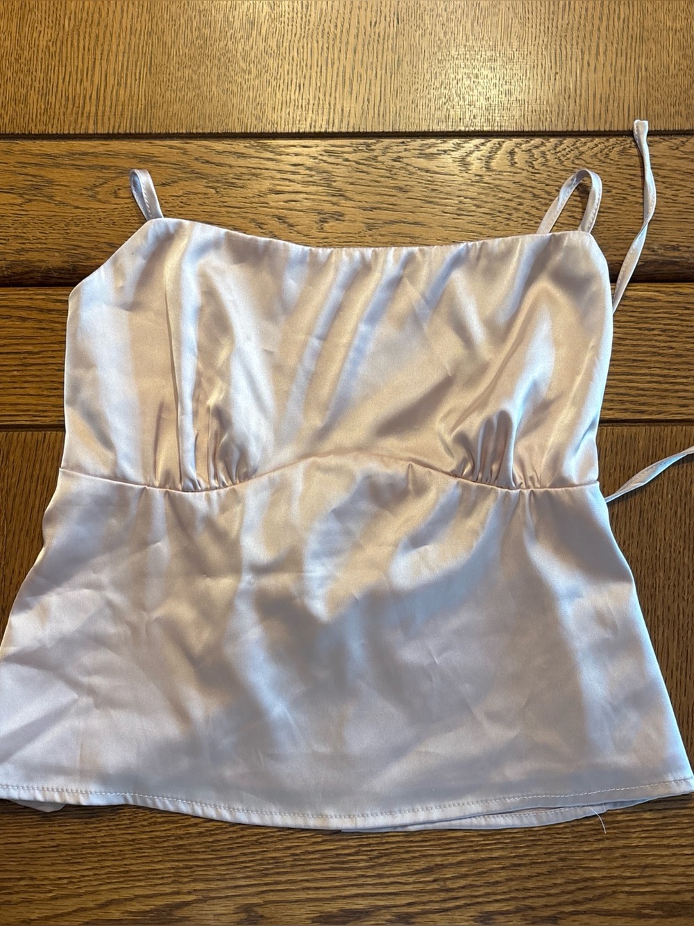 Le Lis Satin Spaghetti Strap Tank in Light Pink